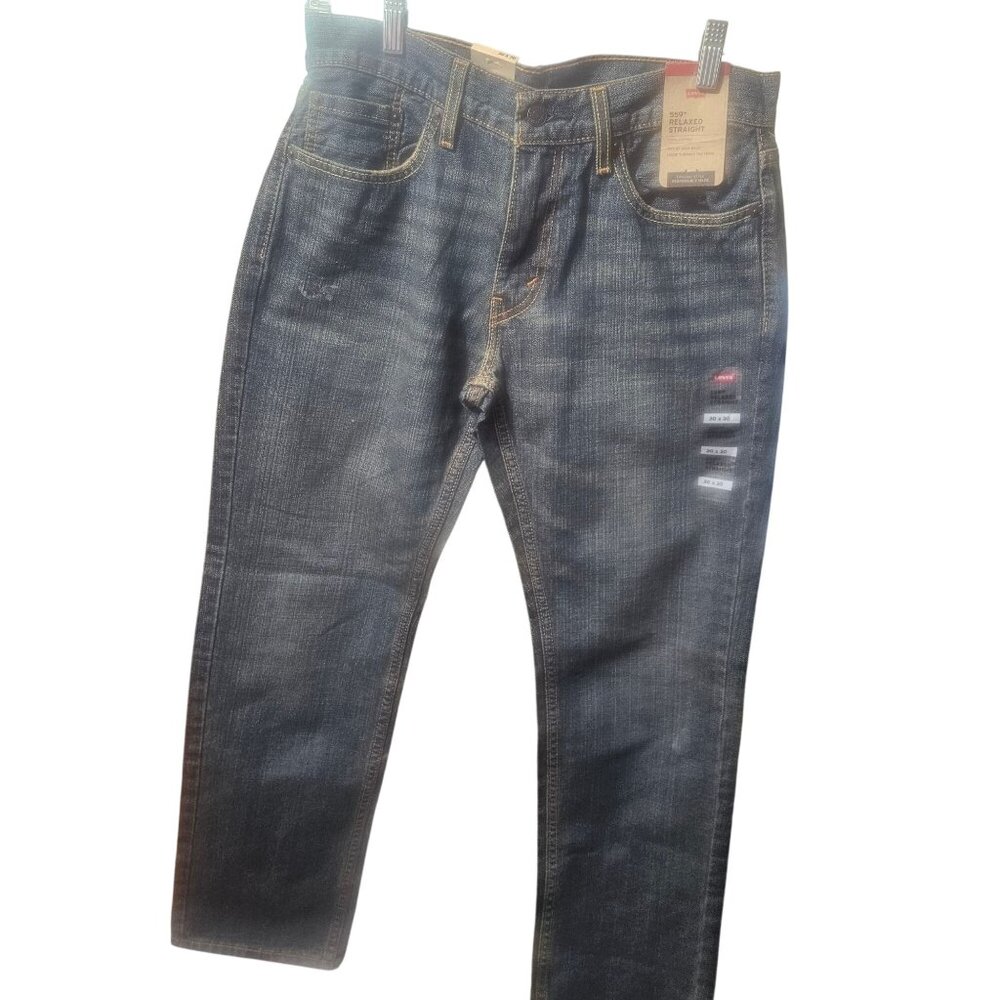 Levis 559 Mens Relaxed Straight Jeans 30x30 Dark Wash 100% Cotton Denim